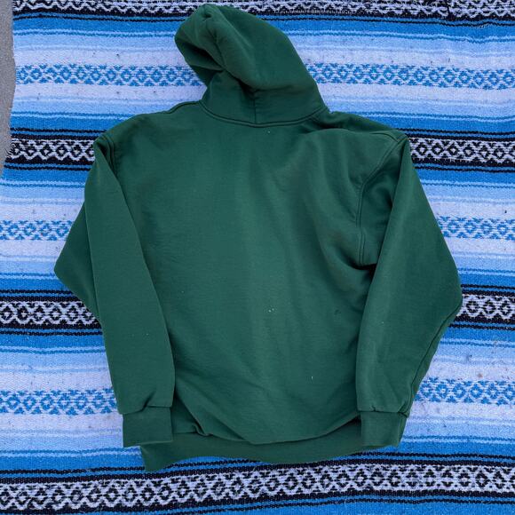 Vintage 90's Pluma Blank Green Thermal Lined Zip Up Hoodie Sweatshirt Sz 2XL XXL - Picture 5 of 9